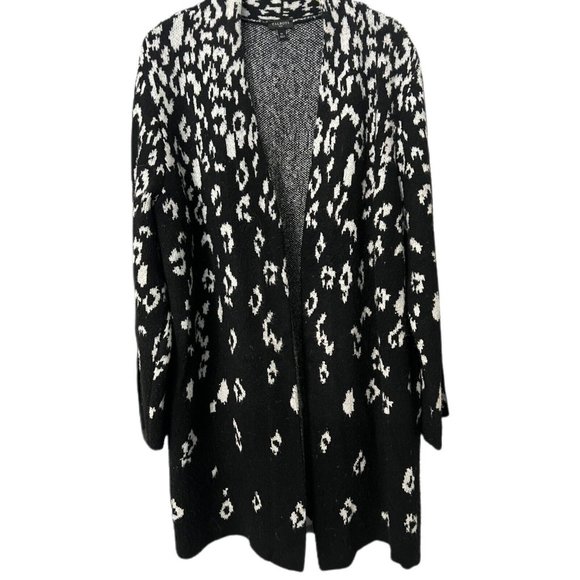 Talbots Sweaters - Talbots Womens Cardigan 1X Thick Knit Open Car Coat Leopard Animal Jacket